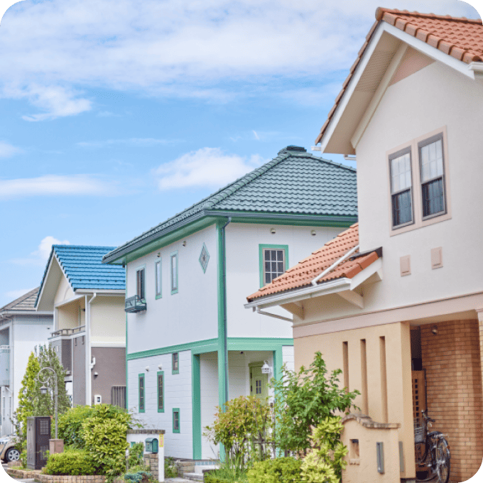 住宅が並ぶ写真